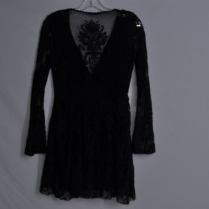 FREE PEOPLE Fancy Black Lace Dress